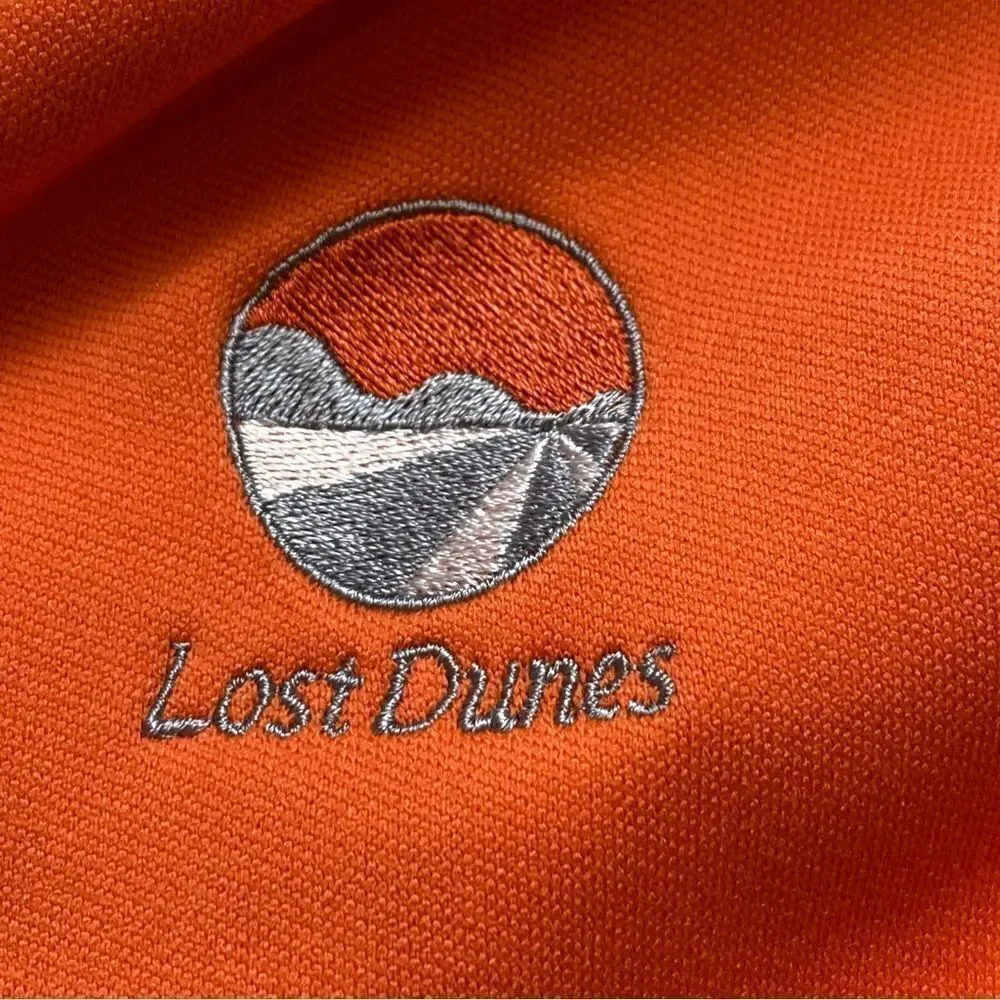 Nike Golf Tour Performance Dri-Fit Orange/Gray 1/2 Zip Pullover Size Medium